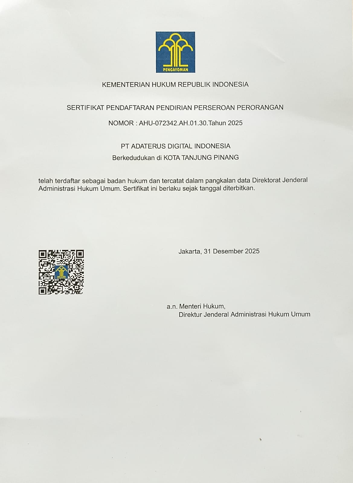 SK Kemenkumham